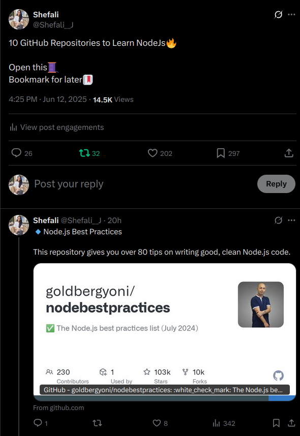 10 GitHub Repositories to Learn NodeJs